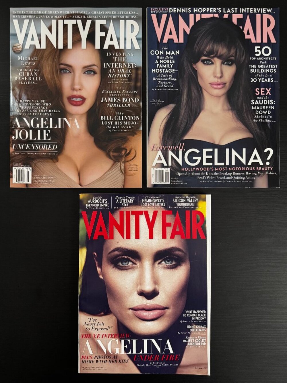 VANITY FAIR Magazine LOT Angelina Jolie July 2008 August 2010 October 2011 NEW